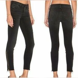 MOTHER Looker Zip Fray Wait Until Dark Jeans Size 25
